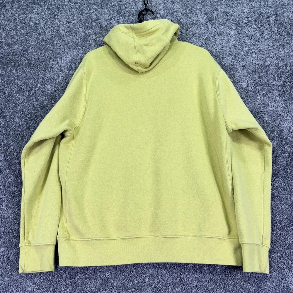 Nike Hoodie Mens Large Yellow Fleece Pullover Small Swoosh Logo Athletic Casual